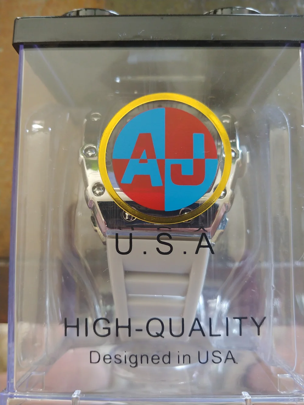White and Silver Skeleton Sport Watch With Date.